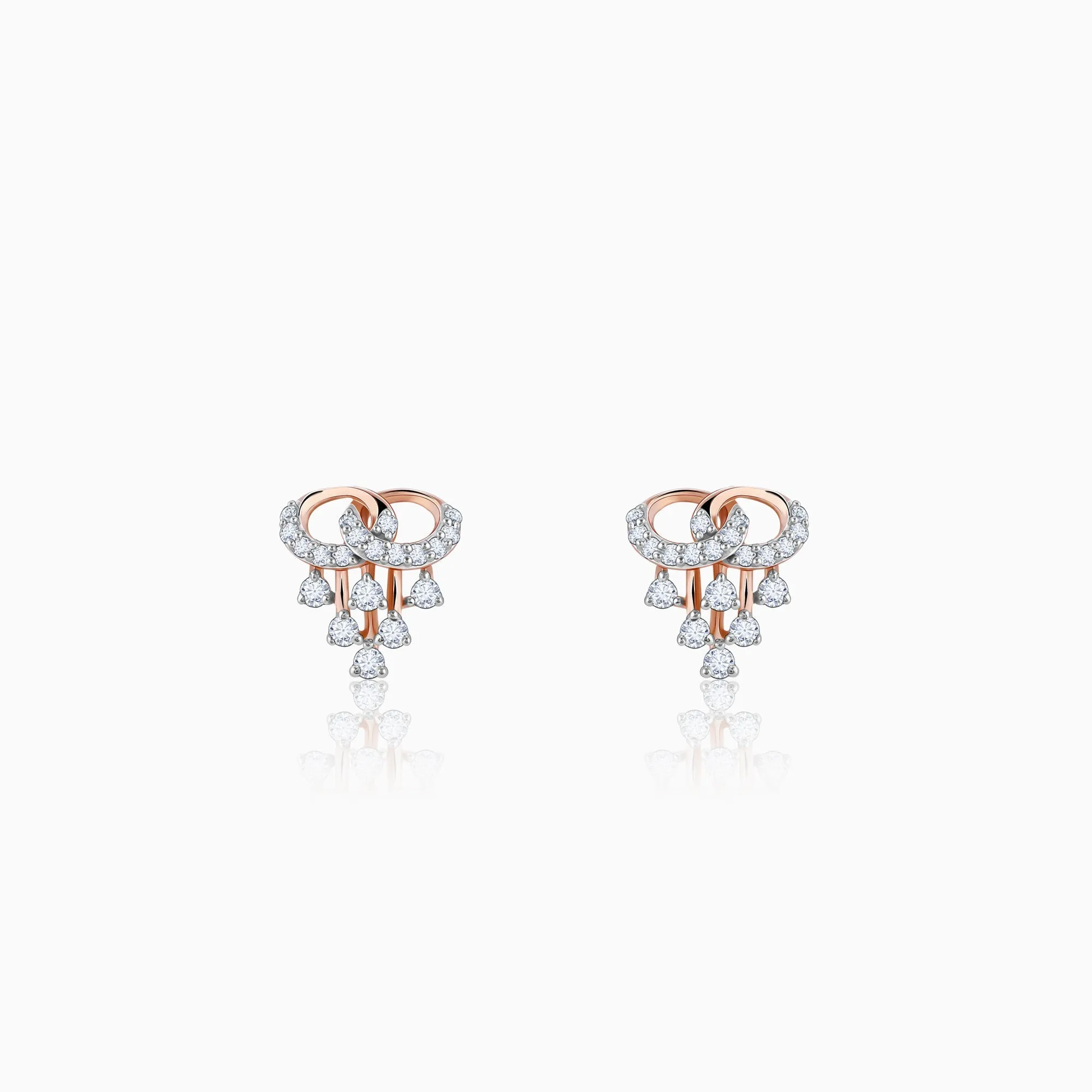 Rose Gold Royal Diamond Stud Earrings