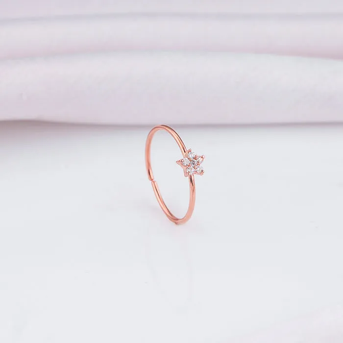 Rose Gold Star Constellation Ring