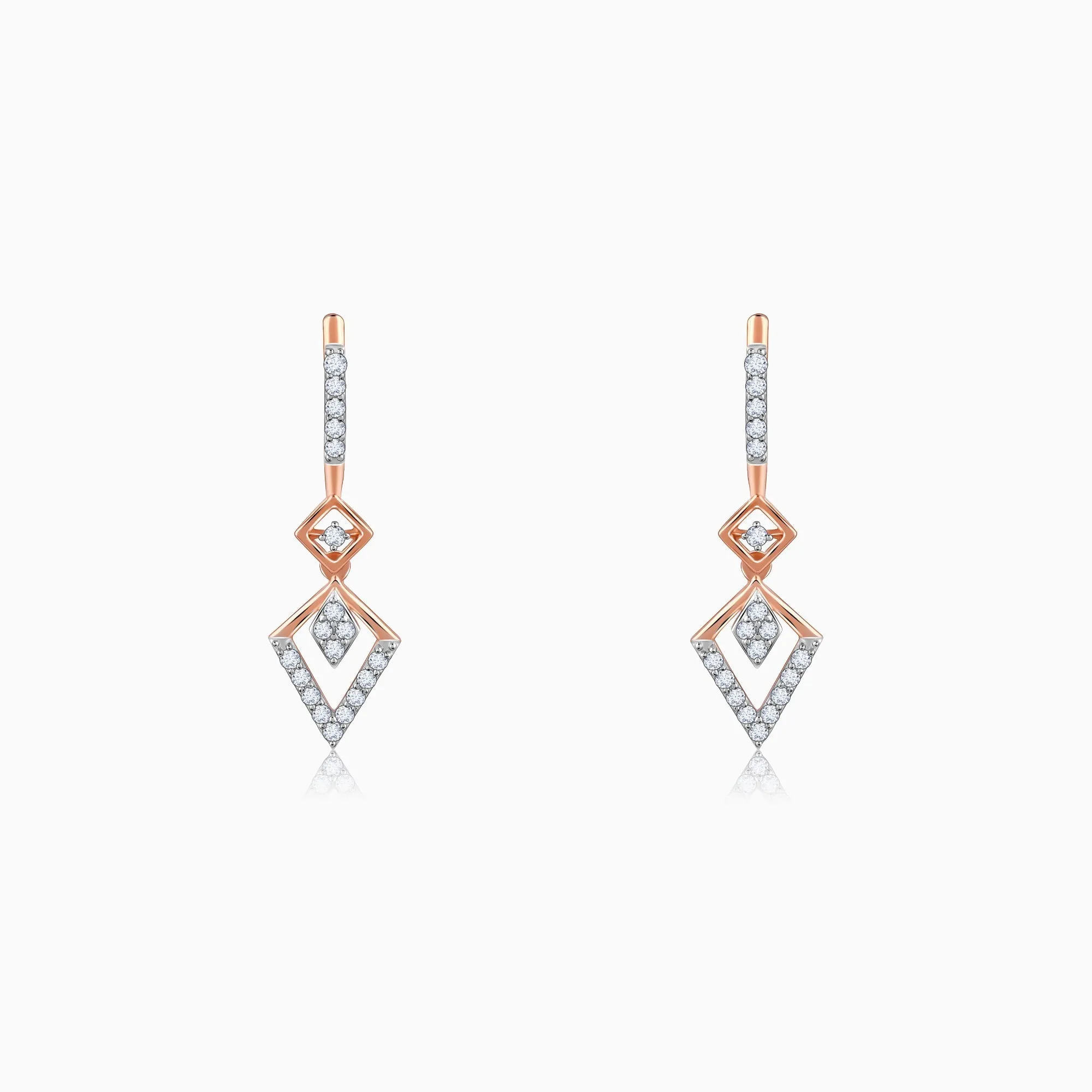 Rose Gold Swanky Diamond Earrings