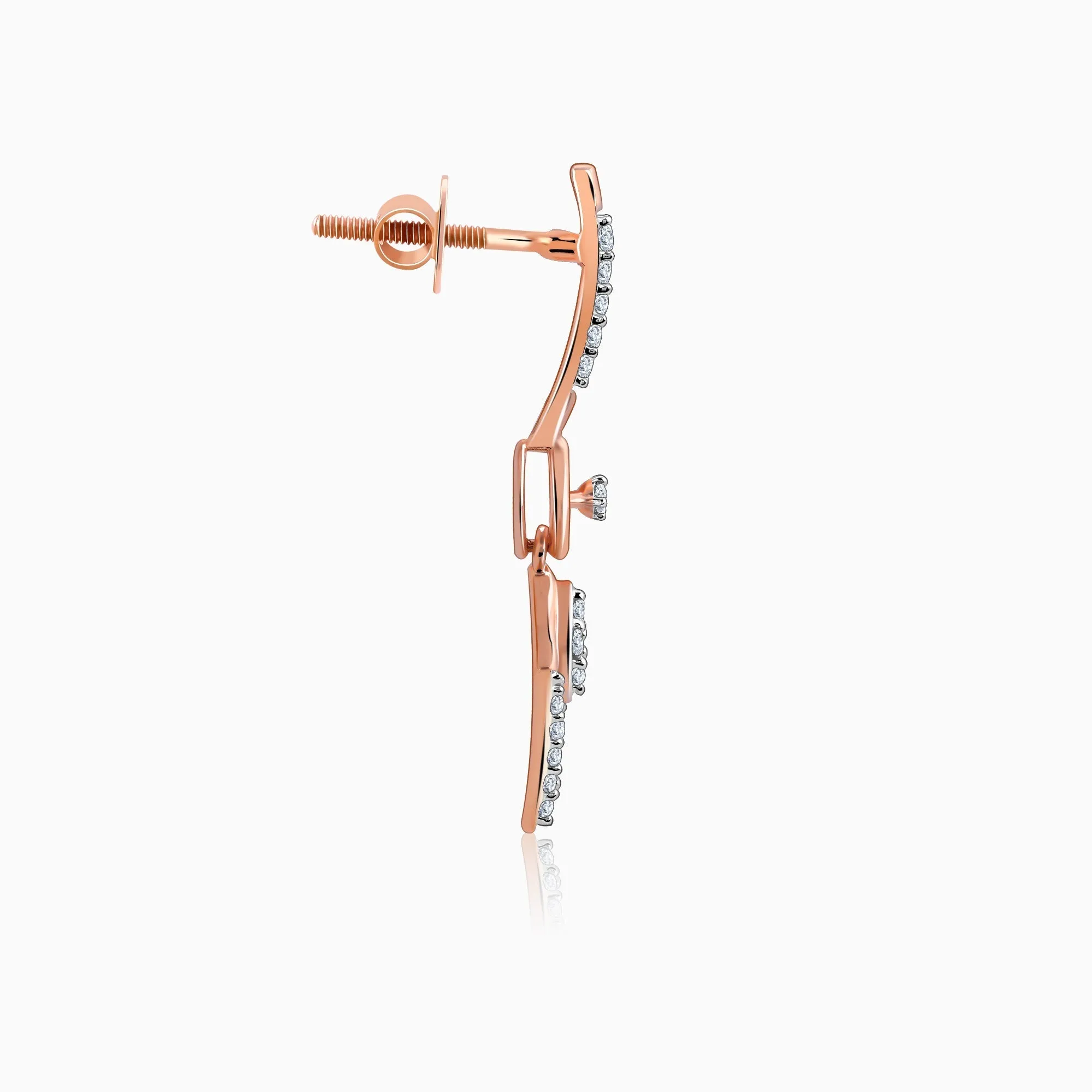 Rose Gold Swanky Diamond Earrings