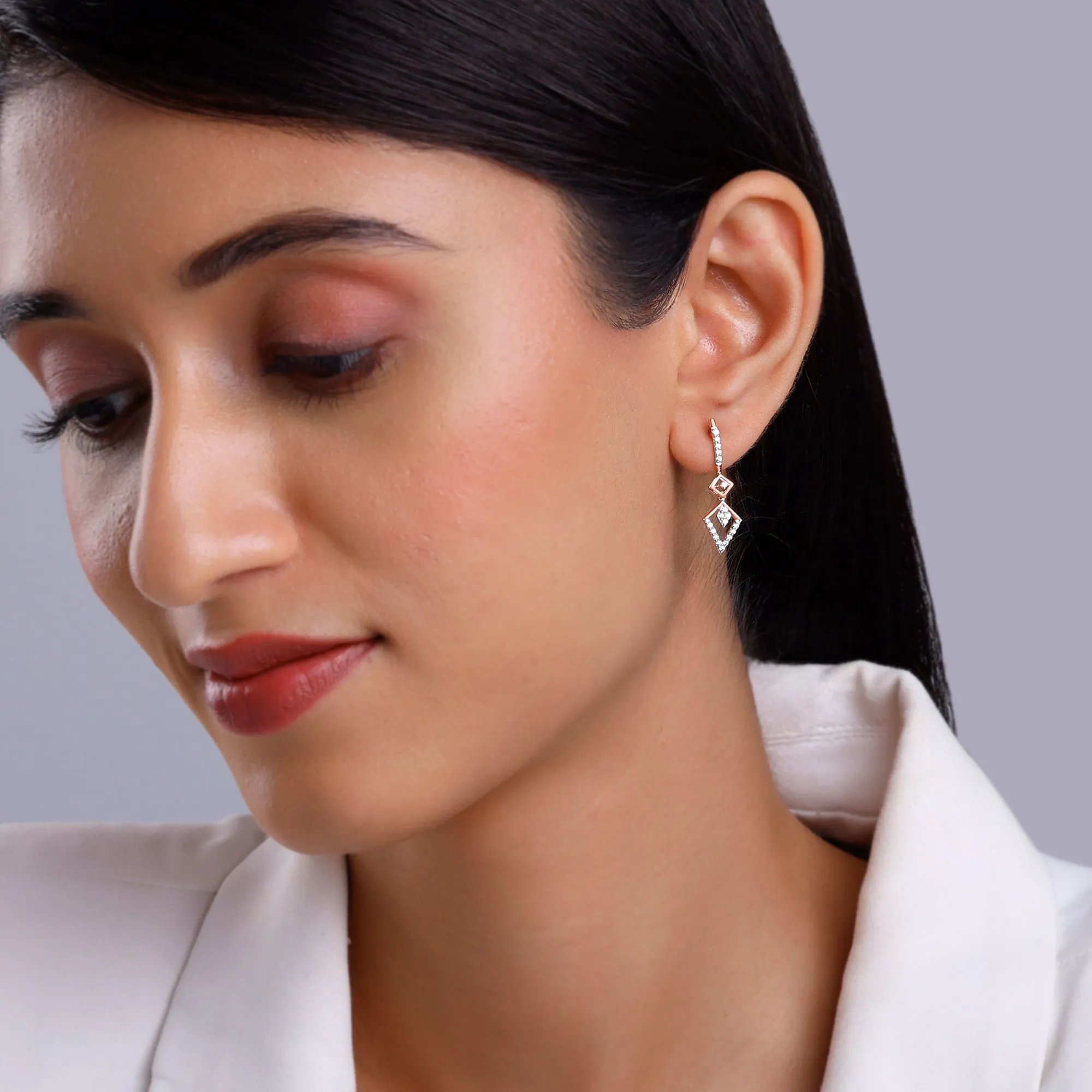 Rose Gold Swanky Diamond Earrings