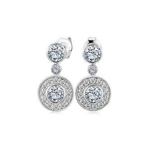 Round Brilliant halo stud earrings with 2.4 carats* of diamond simulants in 10 carat white gold