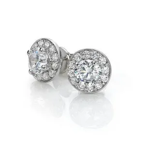 Round Brilliant stud earrings with 1.4 carats* of diamond simulants in 10 carat white gold