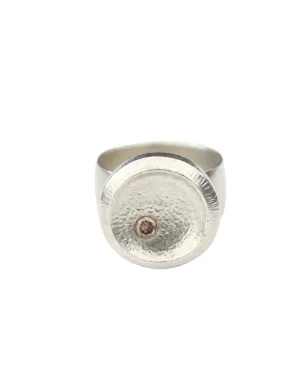 Round Champagne Diamond Ring