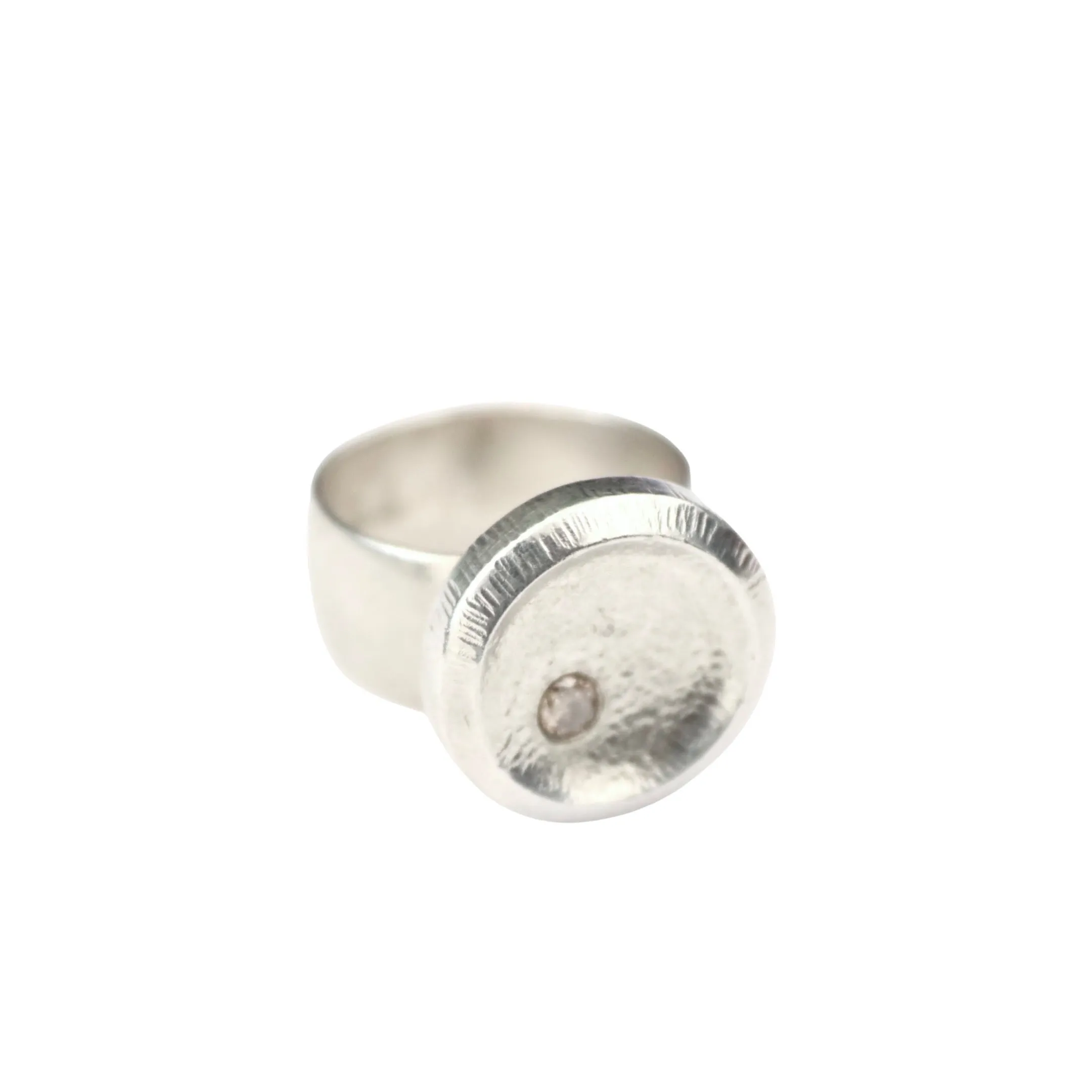 Round Champagne Diamond Ring
