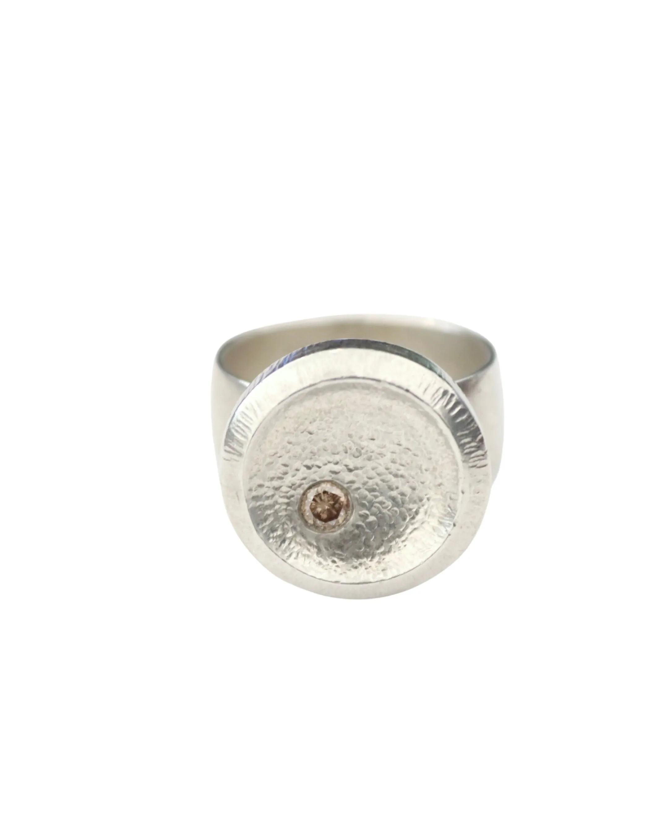 Round Champagne Diamond Ring