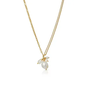 ??rsula 18K Gold Plated Necklace w. Pearls