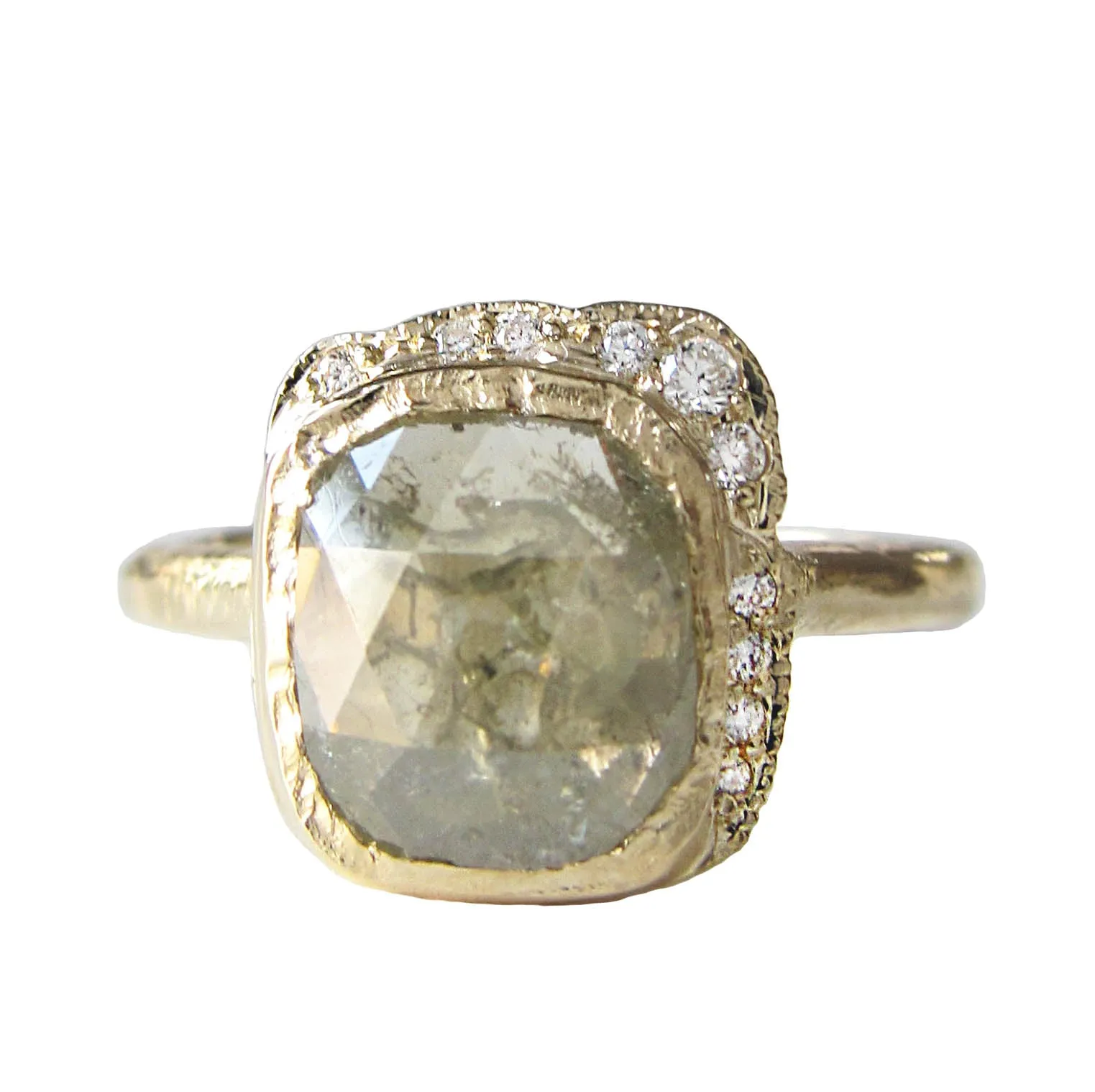 Rustic Diamond Reflection Ring