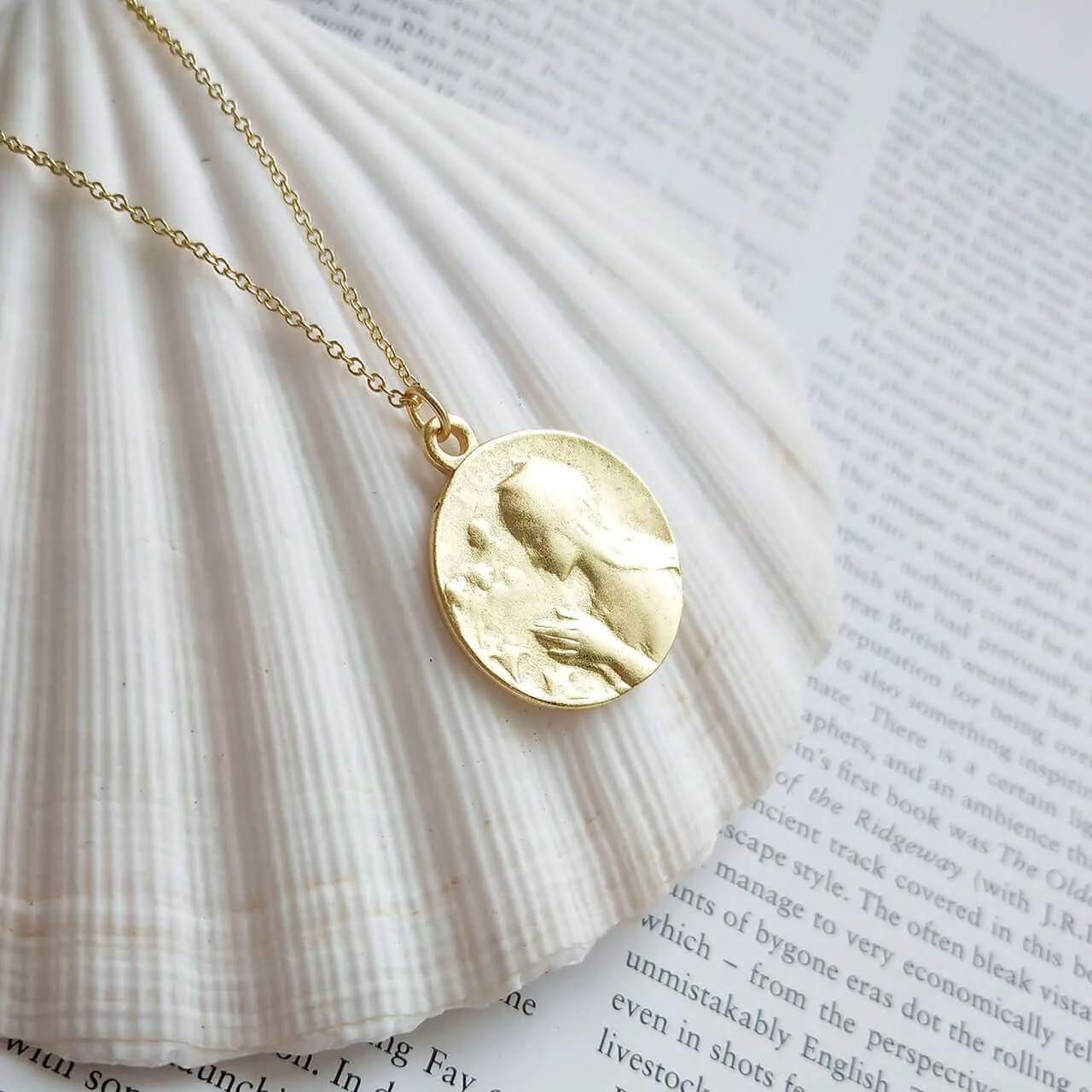 S925 Prayer of the Virgin Mary Gold Virgencita Necklace