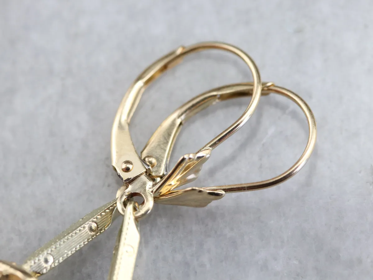 Sapphire and Gold Drop Earrings