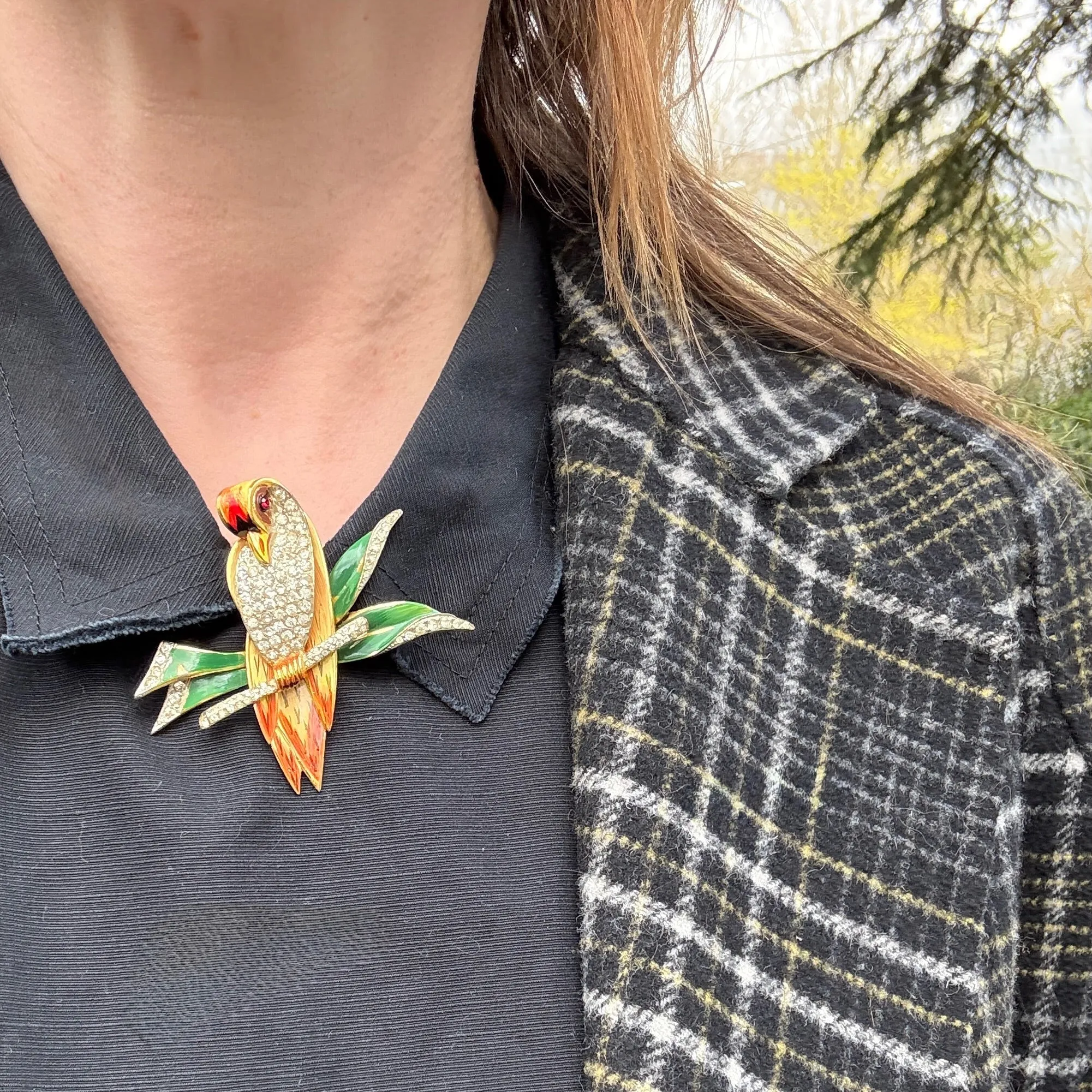 Sassy Sterling Song Bird Fur Clip by Coro