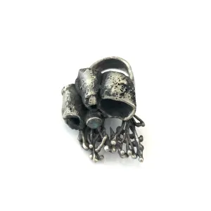 sculptural ring with labradorite