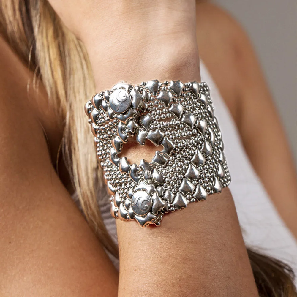 SG Liquid Metal B105-AS Antique Silver Bracelet by Sergio Gutierrez