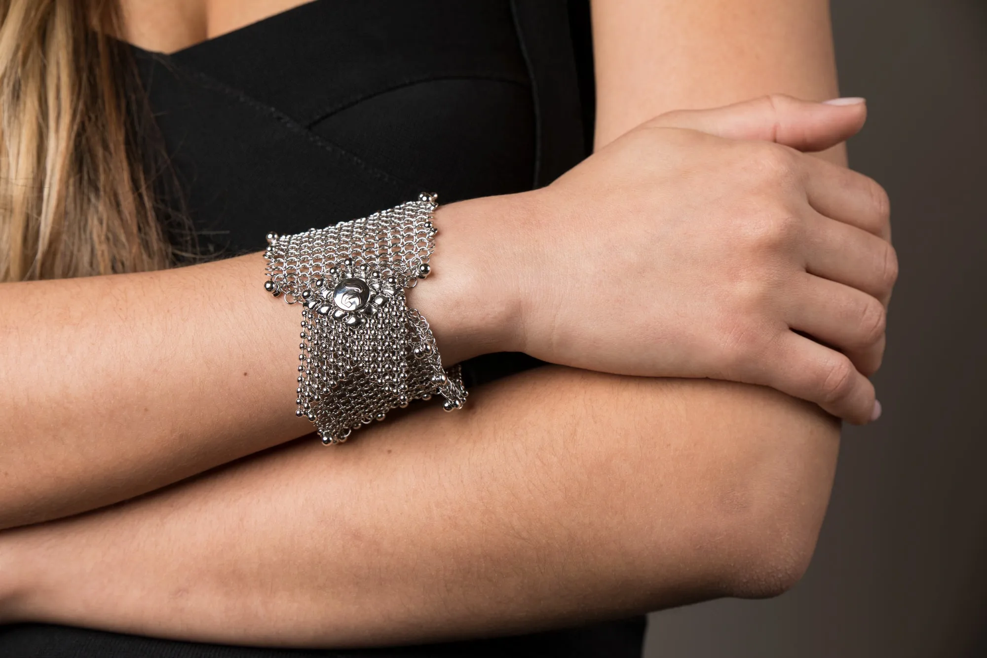 SG Liquid Metal CMB9-N Chrome Finish Bracelet by Sergio Gutierrez