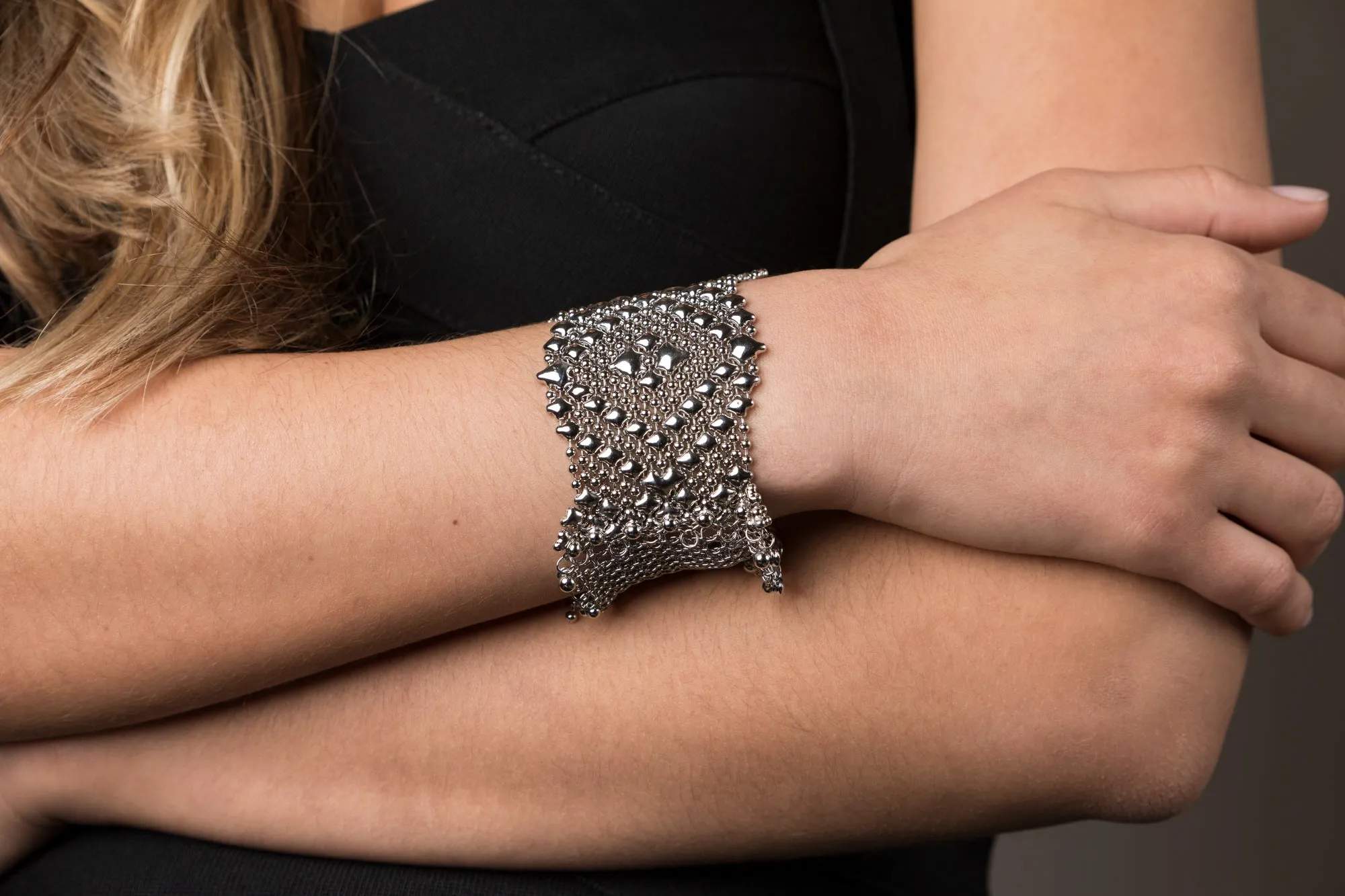 SG Liquid Metal CMB9-N Chrome Finish Bracelet by Sergio Gutierrez