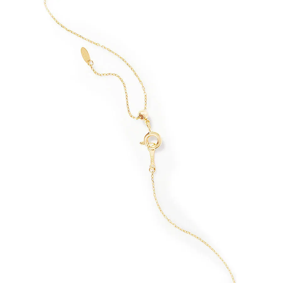 Short Pav?? Bar 18K Gold Necklace w. Diamonds