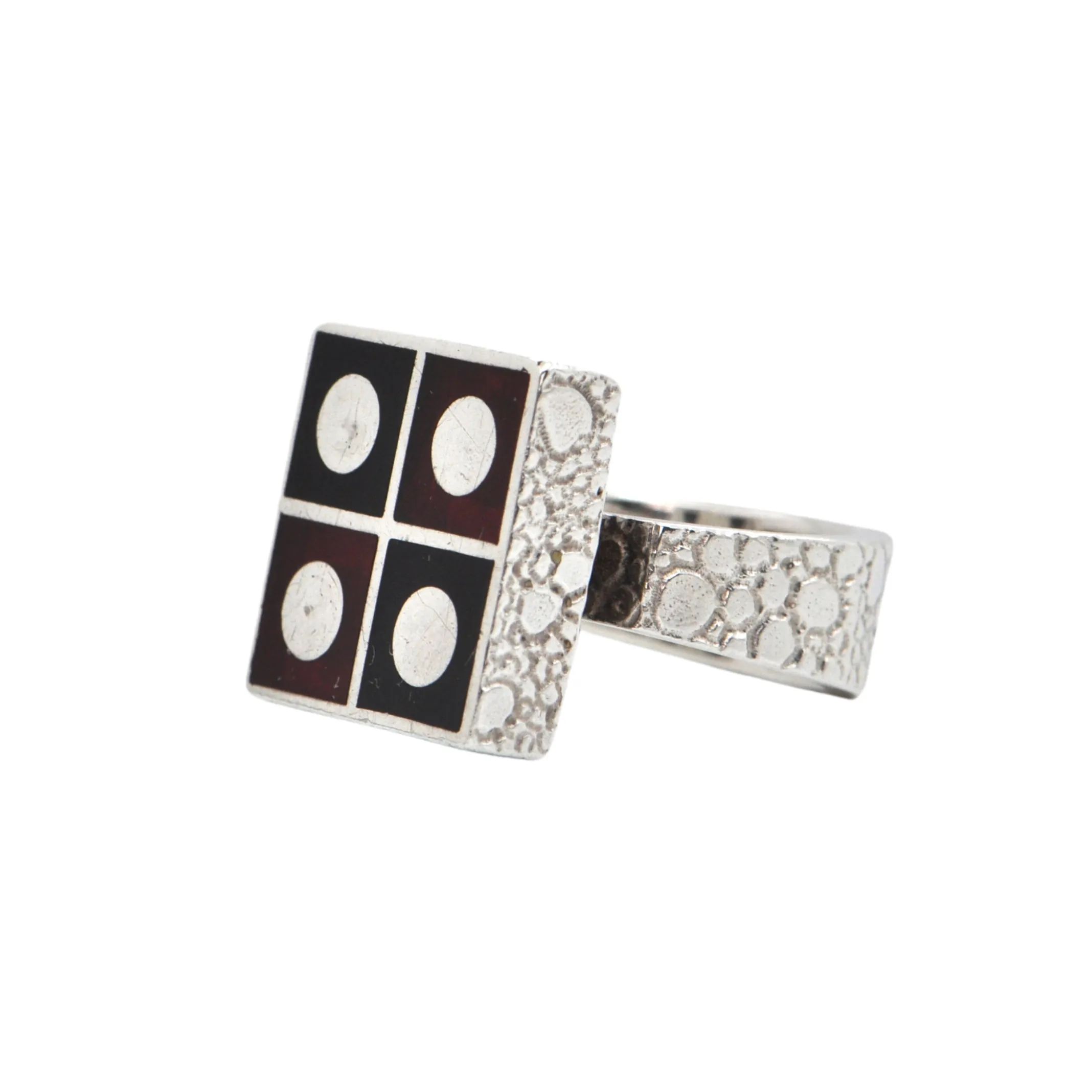 Signed Walter Schluep Resin and Sterling Ring