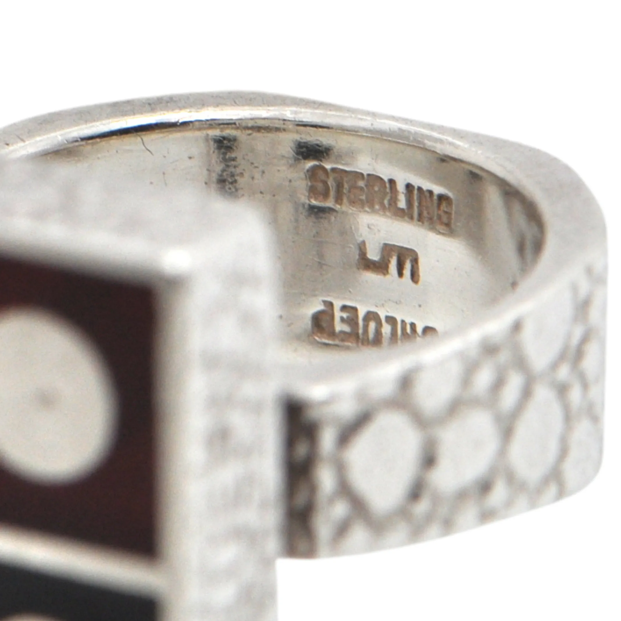 Signed Walter Schluep Resin and Sterling Ring