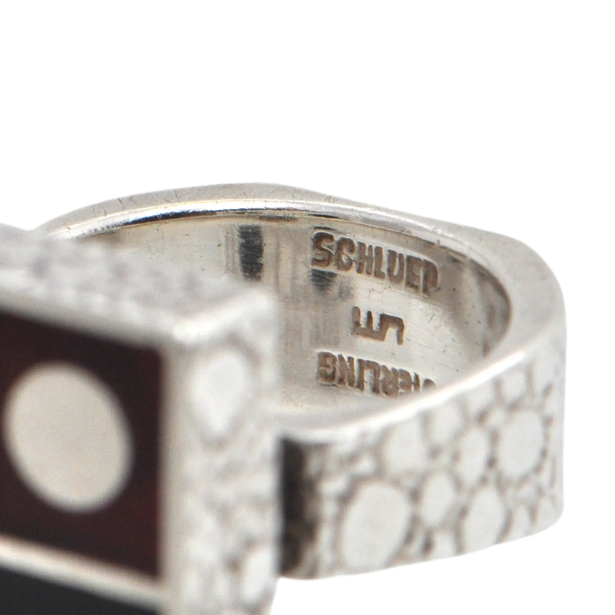 Signed Walter Schluep Resin and Sterling Ring
