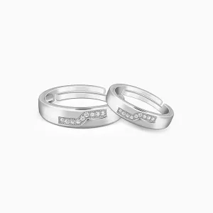 Silver Admiring Couple Bands