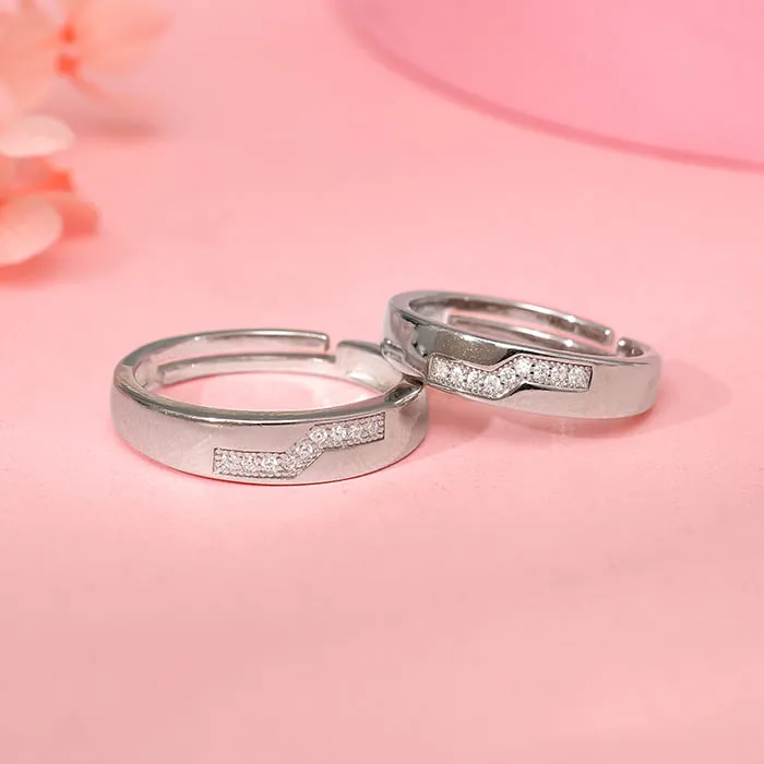 Silver Admiring Couple Bands