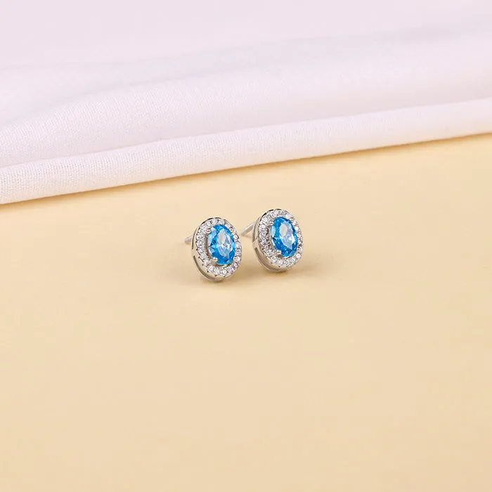Silver Blue Dreams Studs