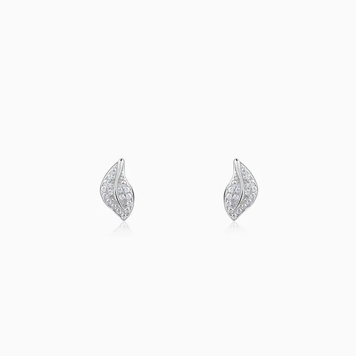 Silver Breeze Leaf Earrings