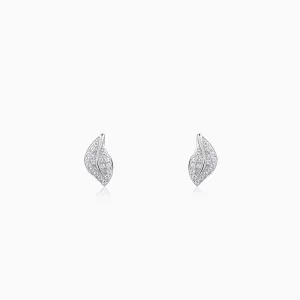 Silver Breeze Leaf Earrings