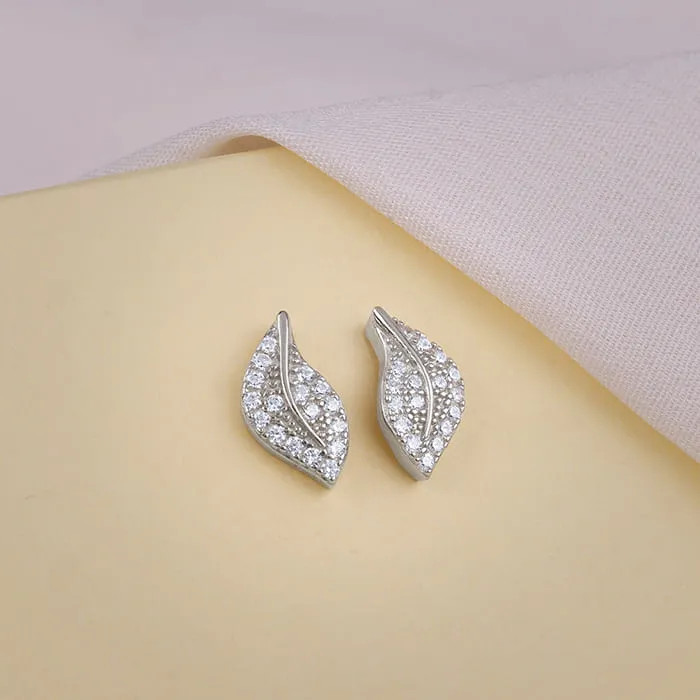 Silver Breeze Leaf Earrings