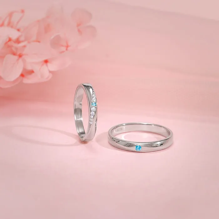 Silver Cherish Couple Bands