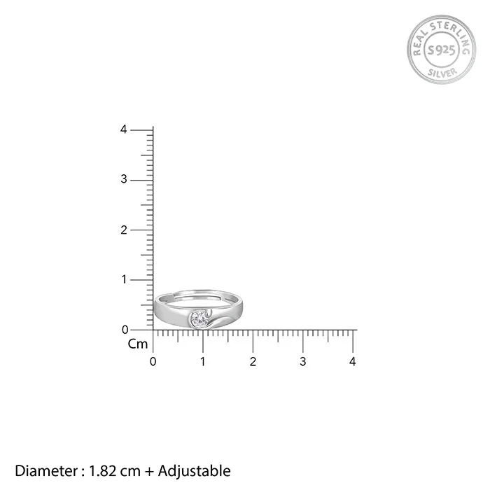 Silver Fibonacci Flow Ring For Him