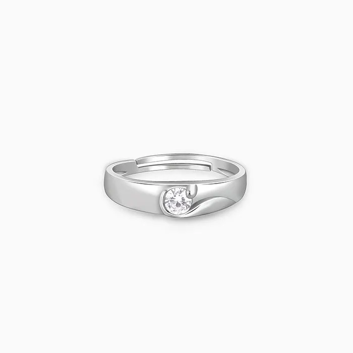 Silver Fibonacci Flow Ring For Him