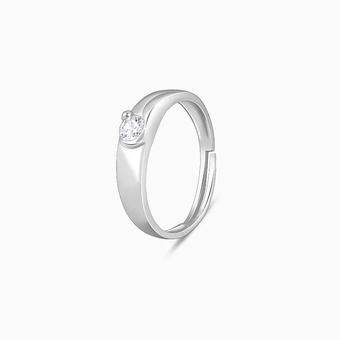 Silver Fibonacci Flow Ring For Him