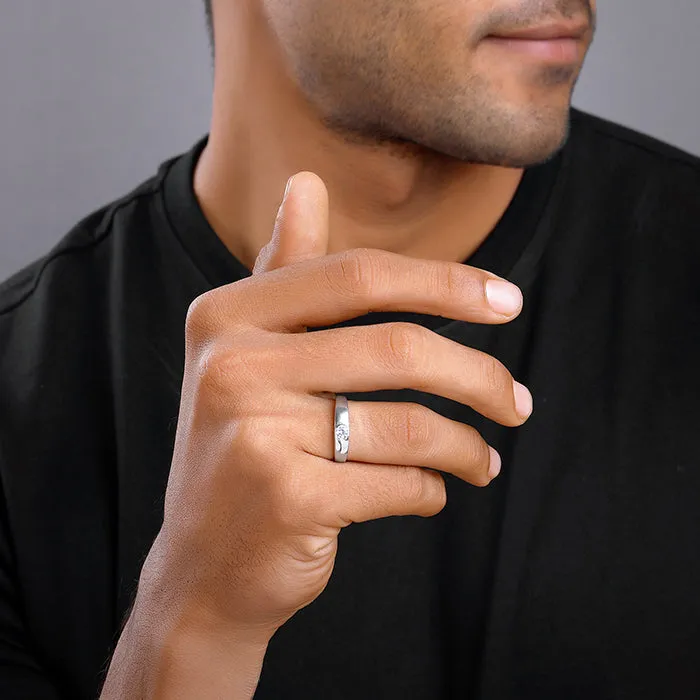 Silver Fibonacci Flow Ring For Him