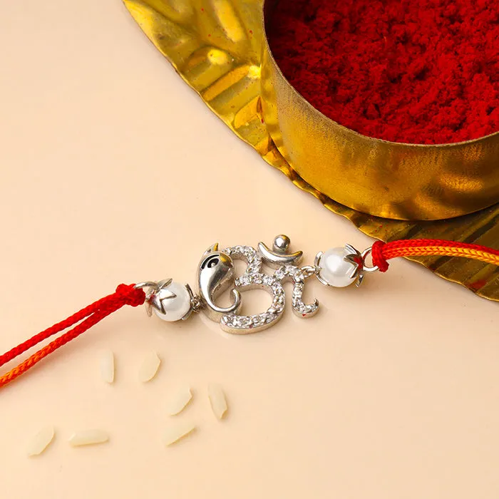 Silver Ganesha Blessing Rakhi