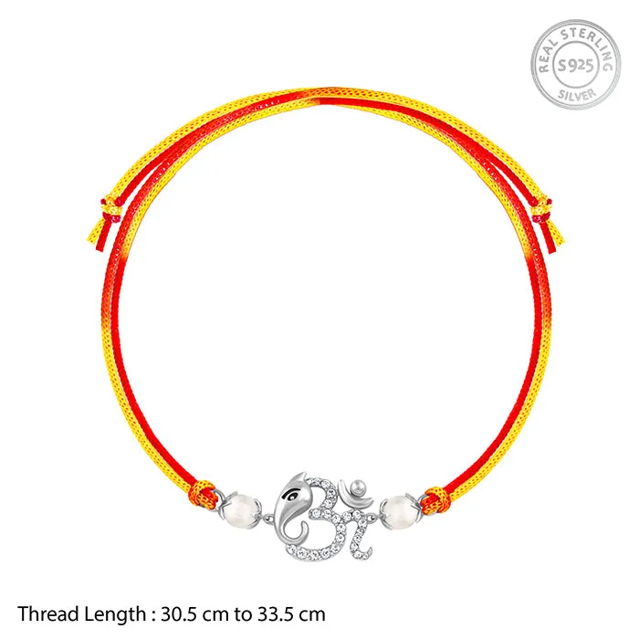 Silver Ganesha Blessing Rakhi
