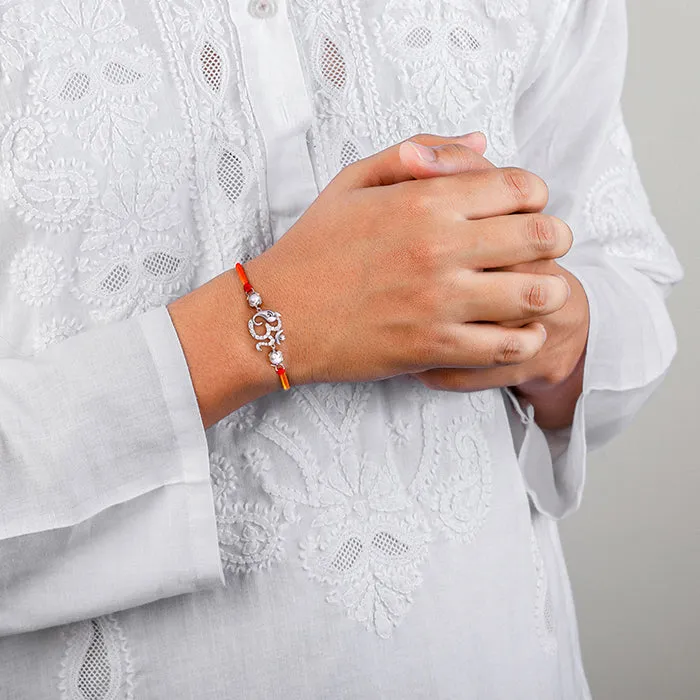 Silver Ganesha Blessing Rakhi