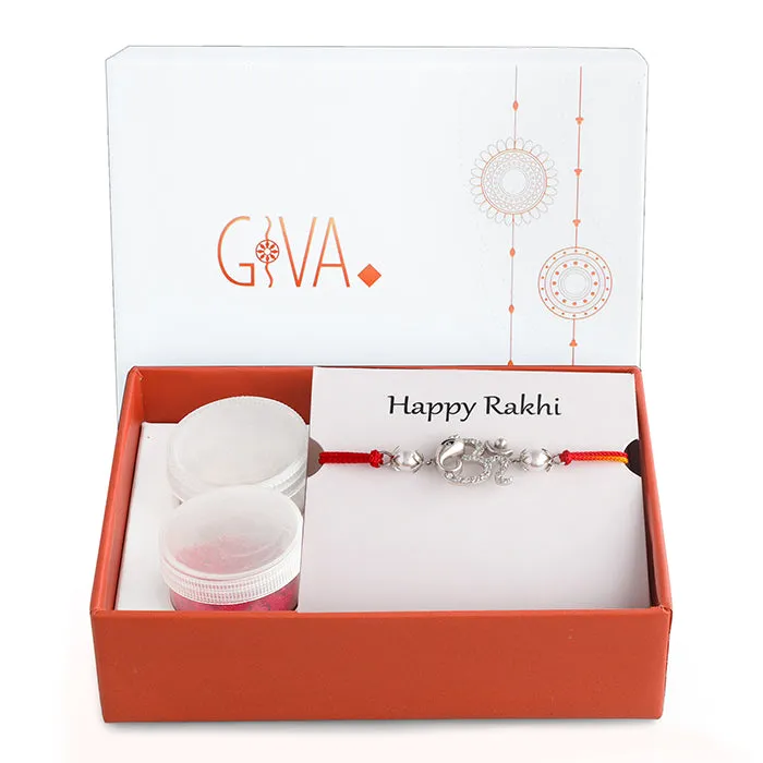 Silver Ganesha Blessing Rakhi