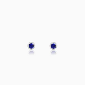 Silver Hypnotic Blue Studs