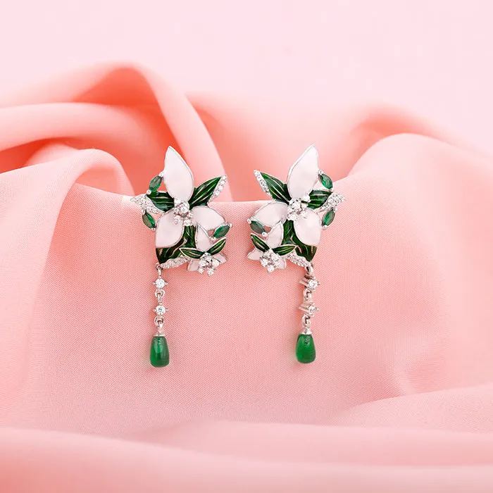 Silver Majestic Trillium Earrings