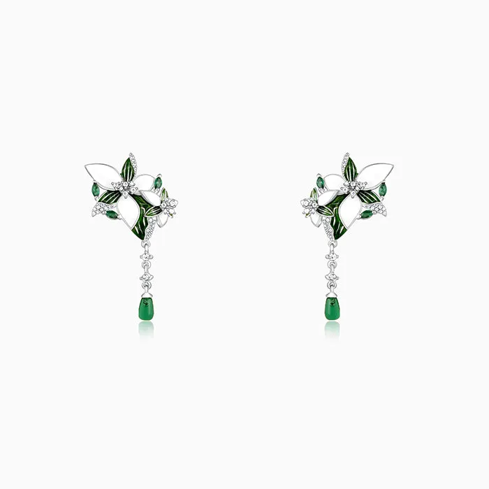 Silver Majestic Trillium Earrings