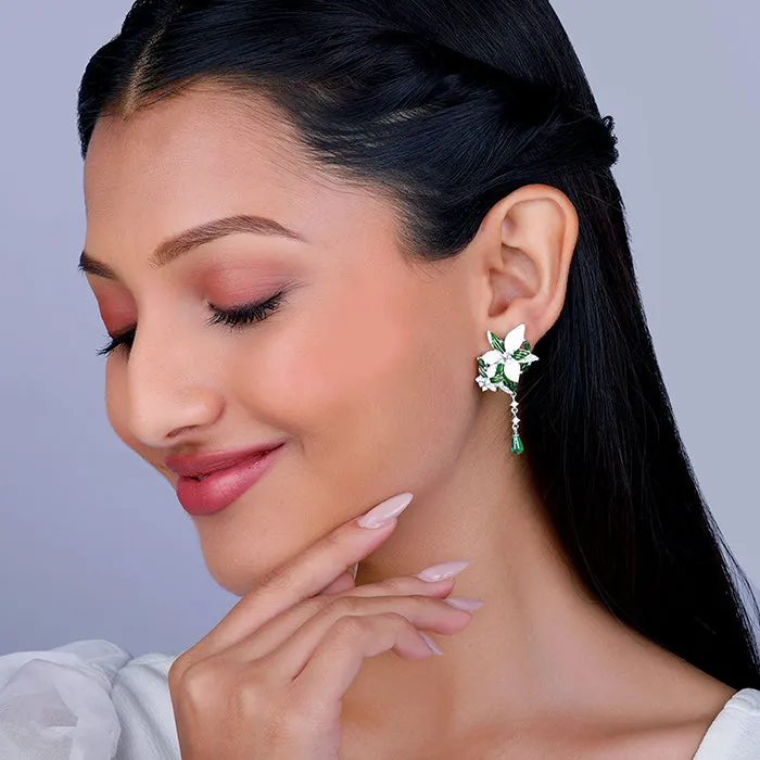 Silver Majestic Trillium Earrings