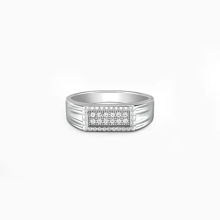 Silver Modern Simplicity Ring For Him