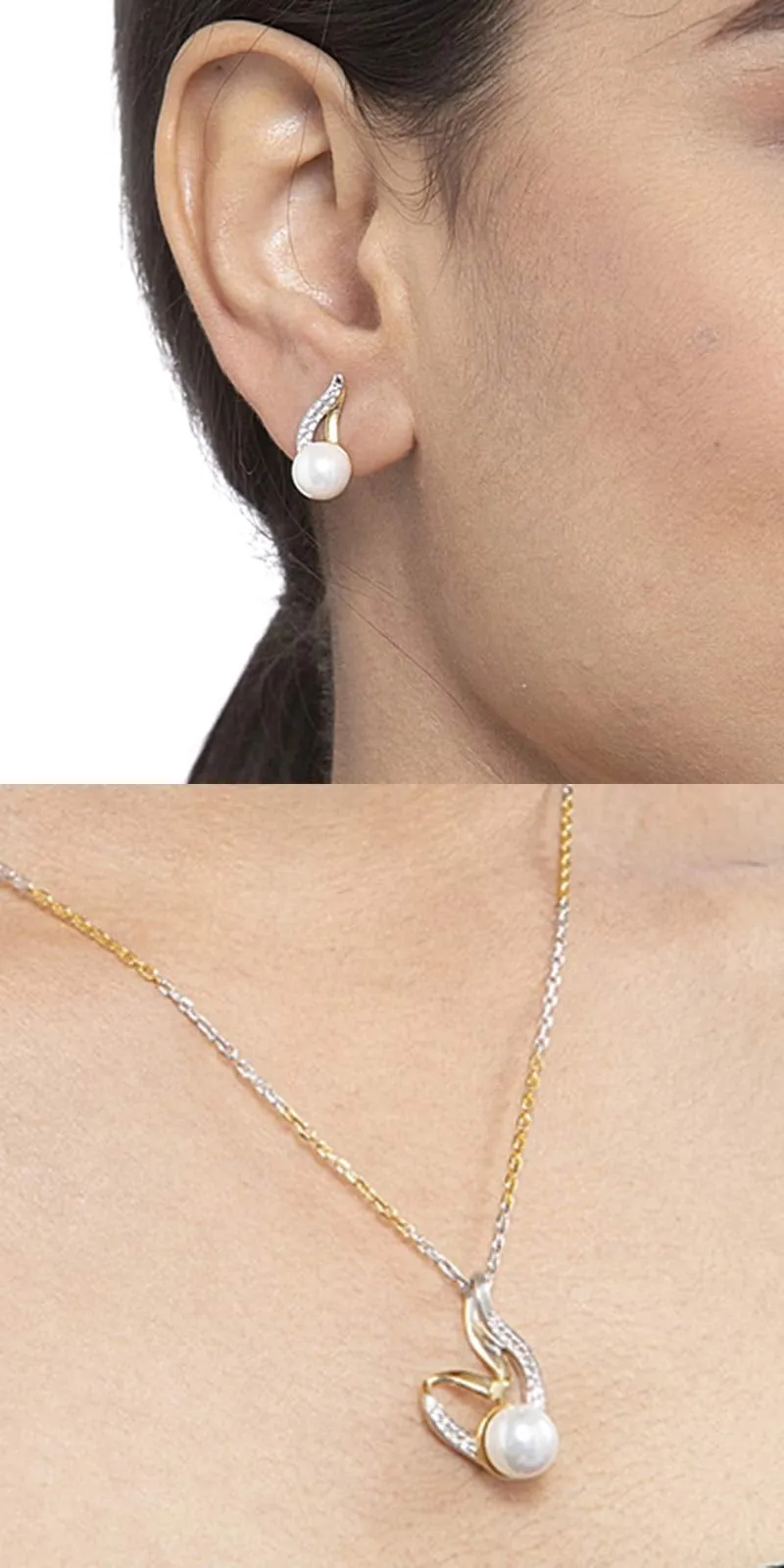 Silver Pearl Asuka Jewellery Set