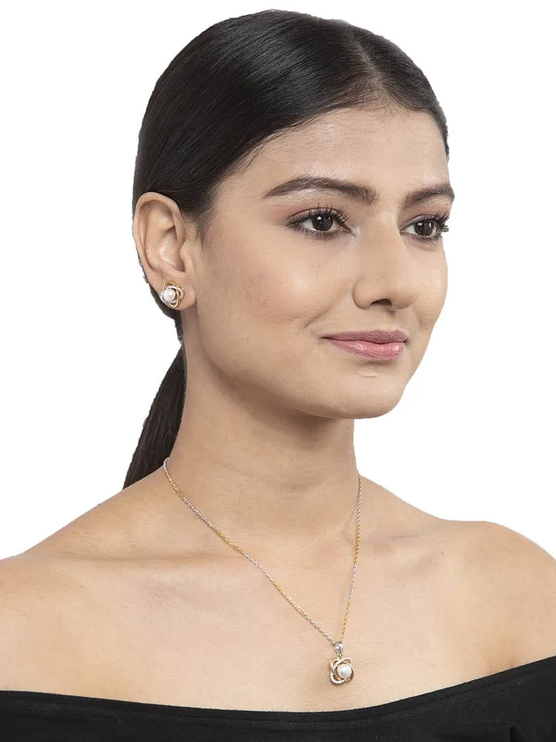 Silver Pearl Knot Jewellery Set