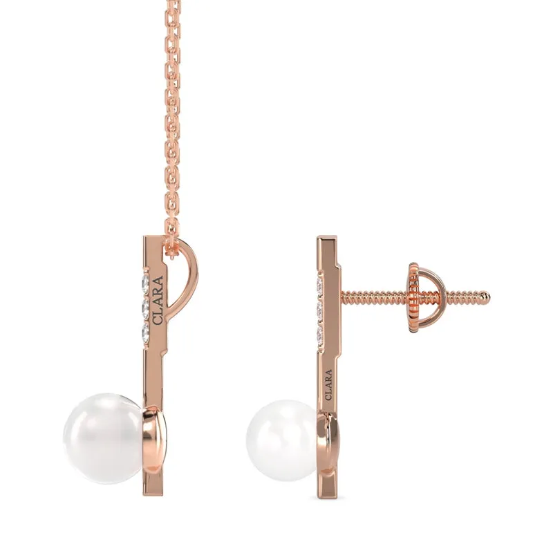 Silver Pearl Rose Jewellery Set