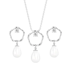 Silver Pearl Sara Jewellery Set