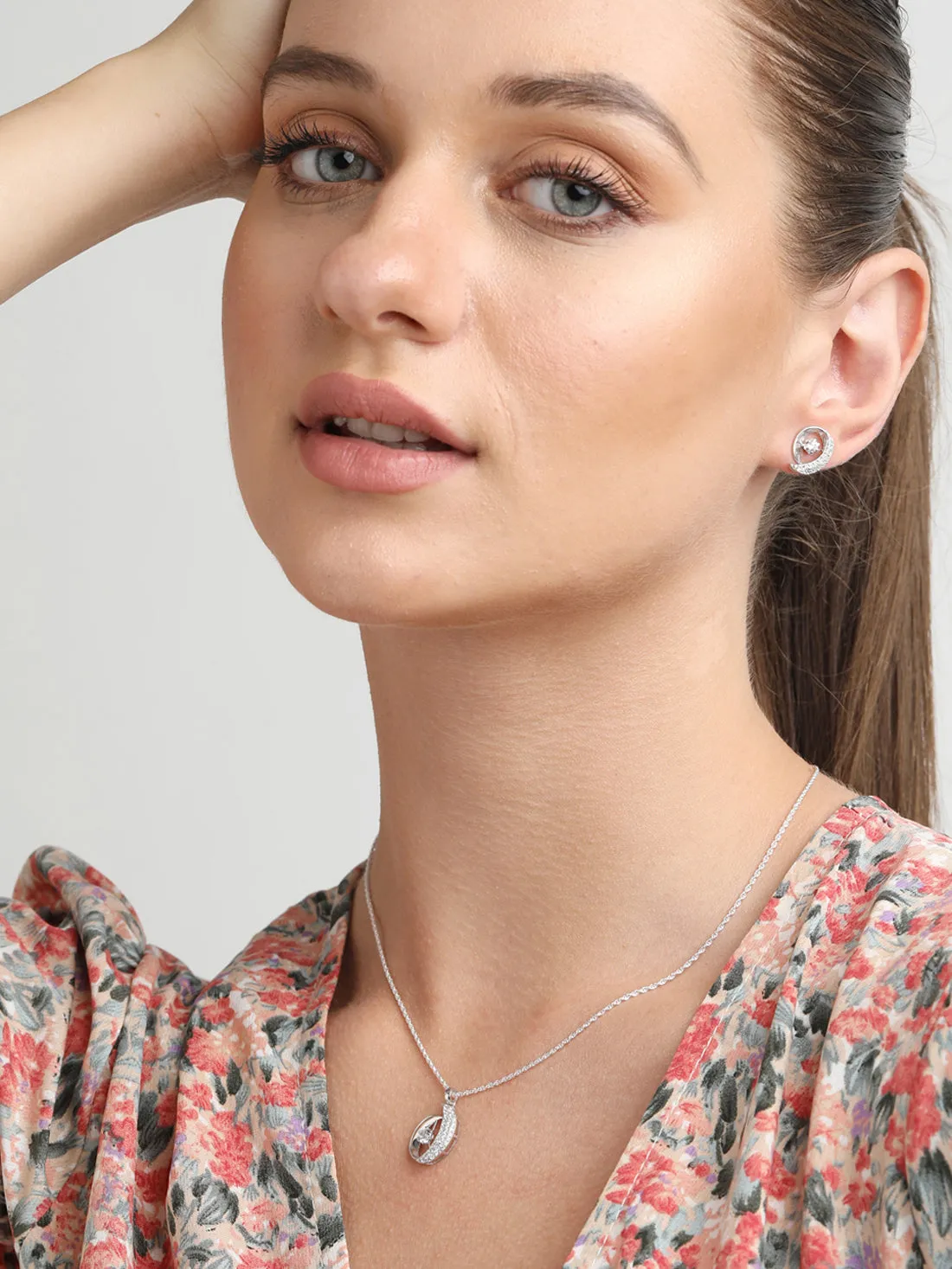 Silver Rosa Jewellery Set