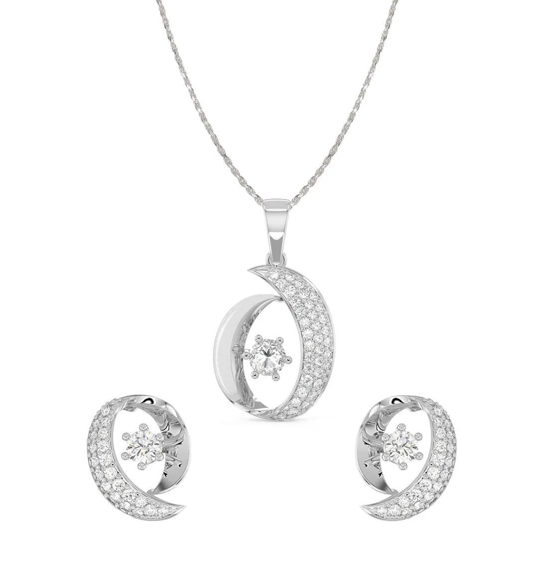 Silver Rosa Jewellery Set