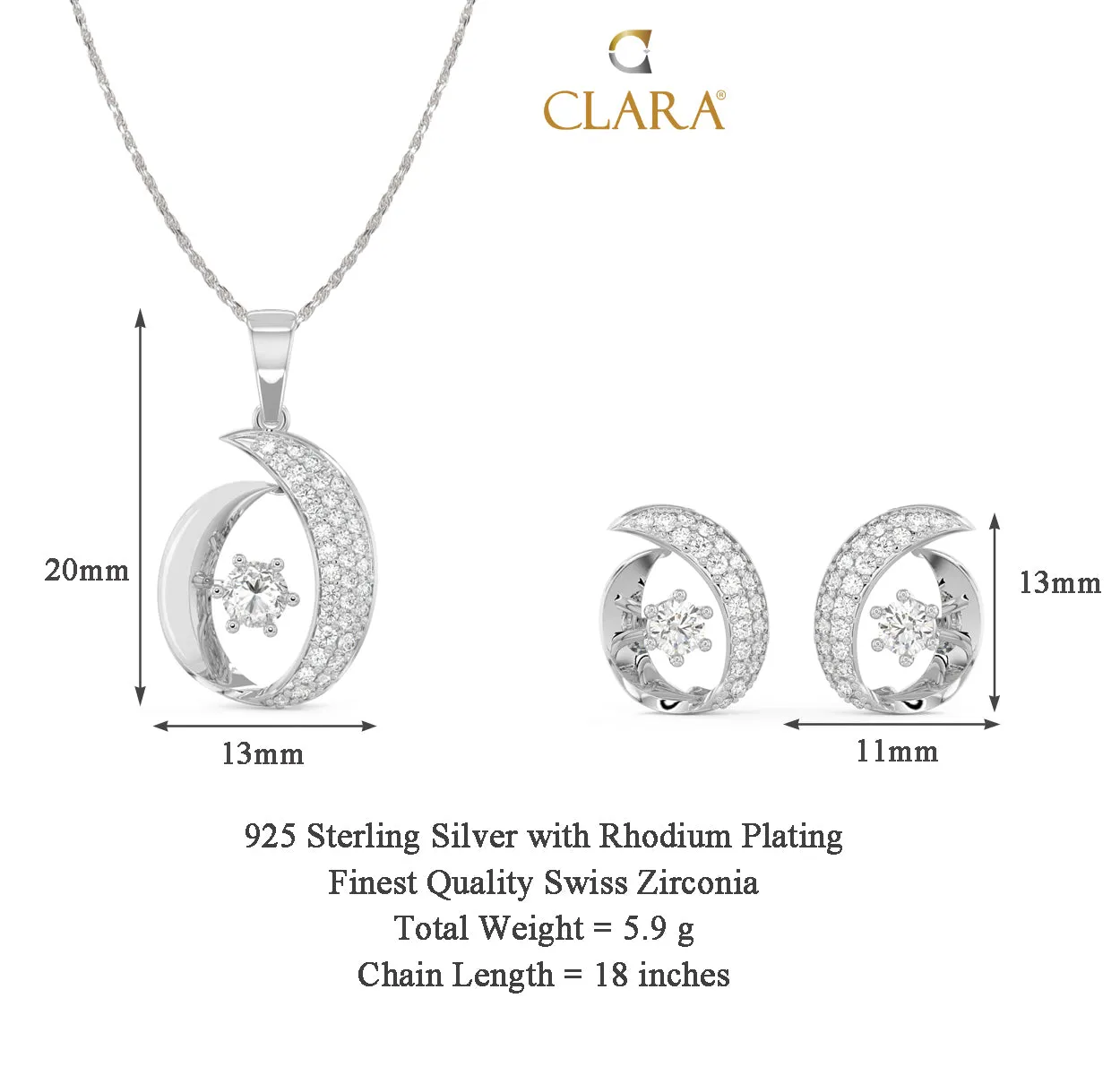 Silver Rosa Jewellery Set
